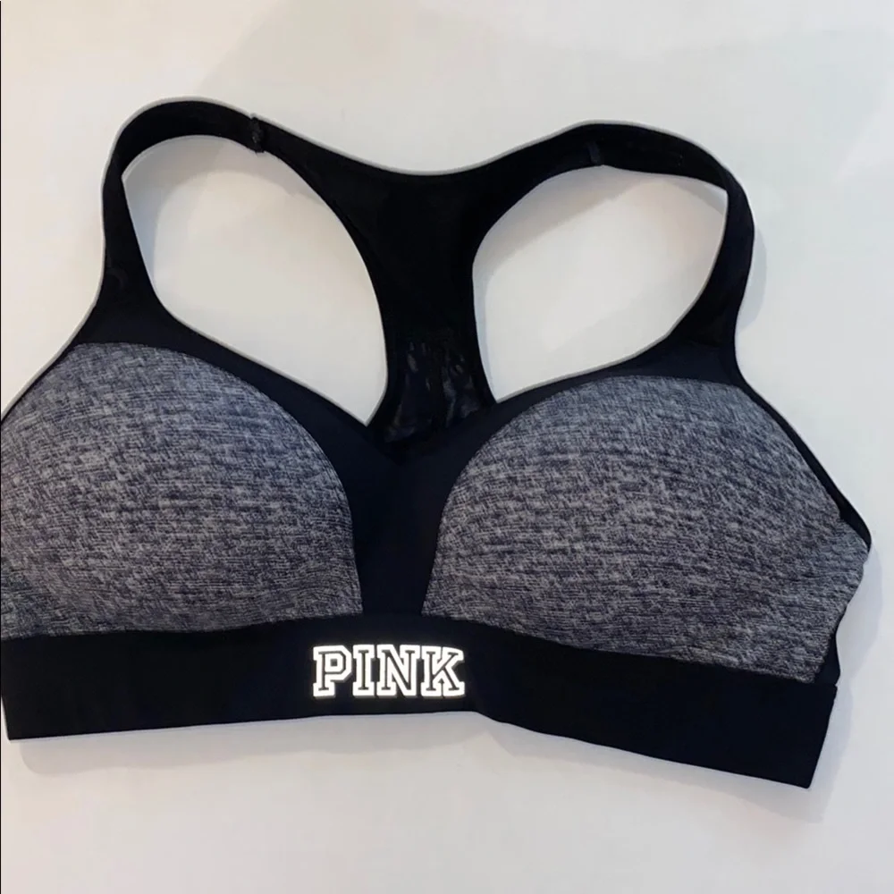 PINK Victoria's Secret Black and Gray Intimates & Sleepwear Support Bra size LG